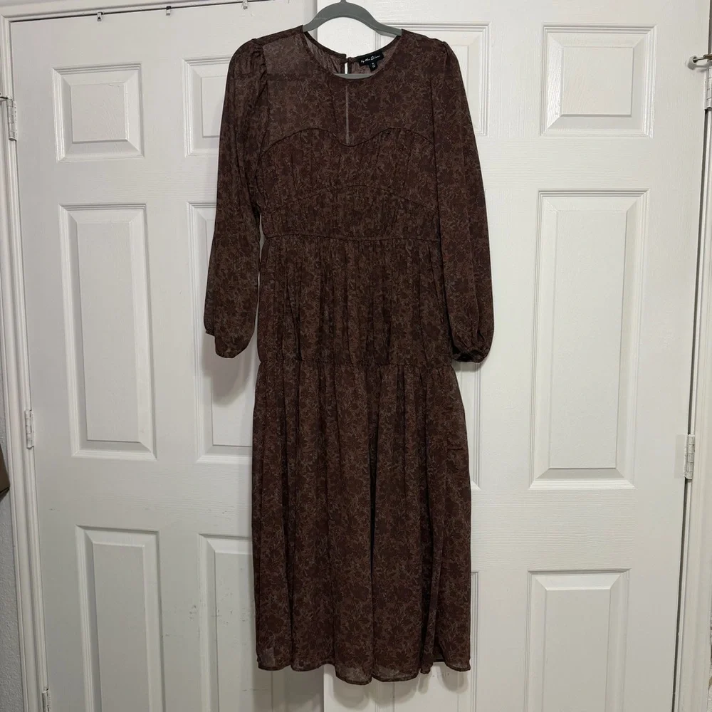 Chic Brown Maxi Dress - Picture 1 of 5